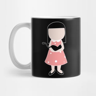 A girl with a cat Mug